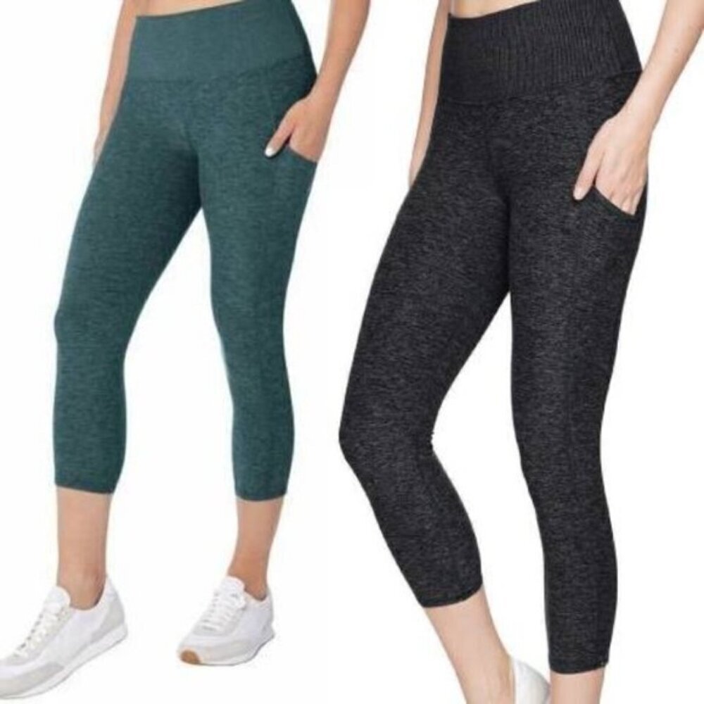 Kirkland Signature 2pc pack High Rise Ladies' Brushed leggings/Capri size XS NWT